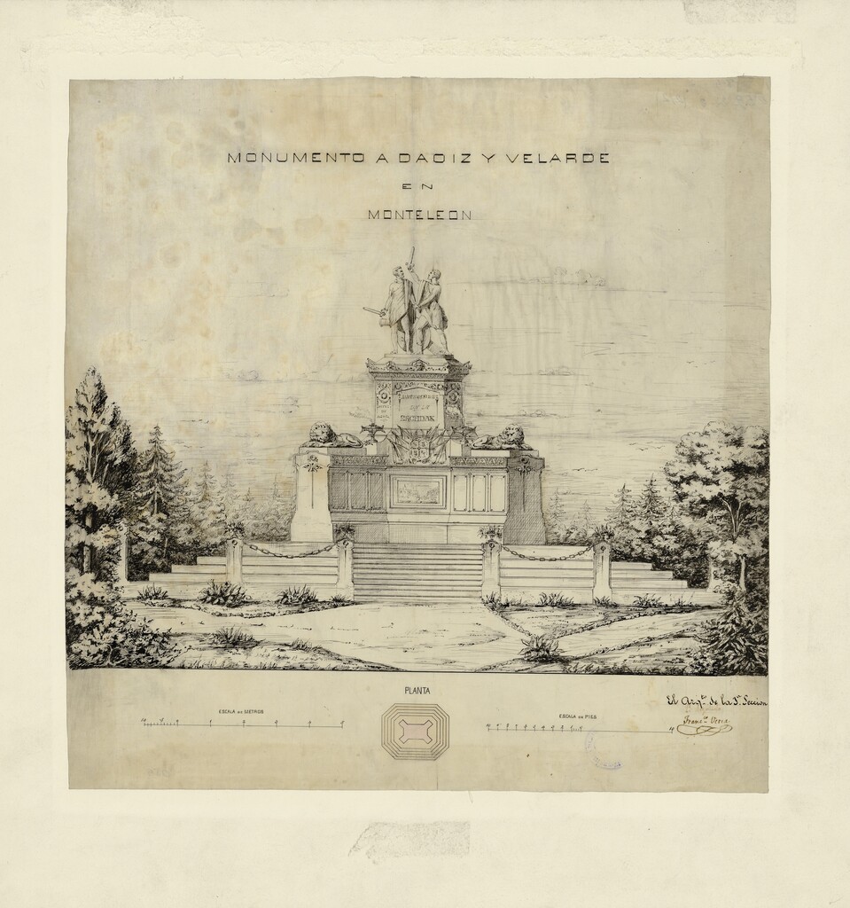 Miniatura de Anteproyecto del mausoleo que debe contener los restos de las víctimas del 2 de mayo de 1808 existentes en el Campo Santo de la Moncloa