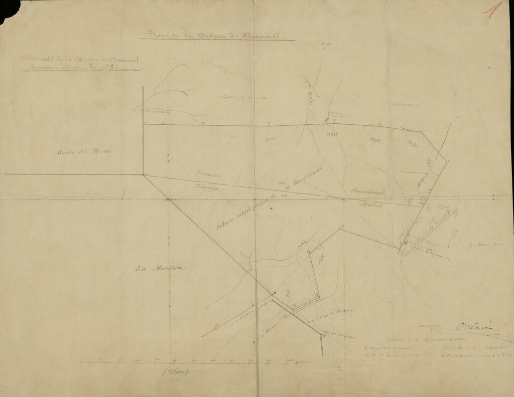 Miniatura de Deslinde de la Dehesa de Amaniel practicado el año 1785