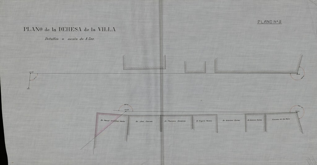 Miniatura de Plano de la Dehesa de la Villa, plano de propiedades entre los cotos 24 25 y 26