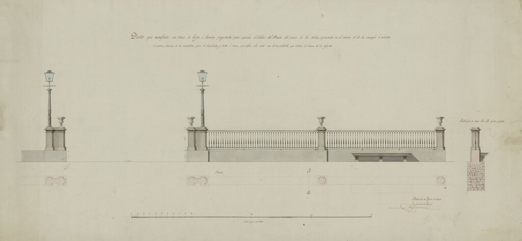 Miniatura de Proyecto de barrera para separar el Salón del Prado del Paseo de Coches