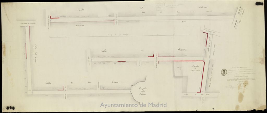 Miniatura de Alineaciones de las calles Almirante, Góngora y Piamonte.