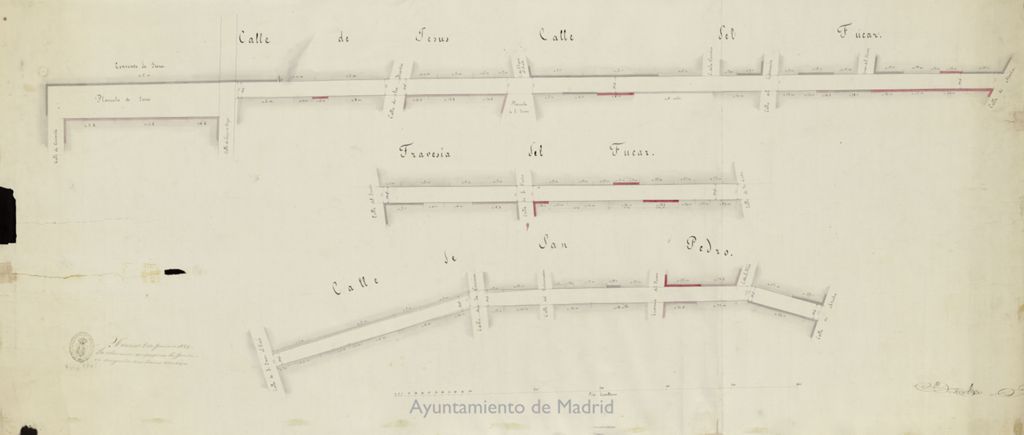 Miniatura de Alineaciones de las calles: Fúcar, Jesús, S. Pedro entre otras.