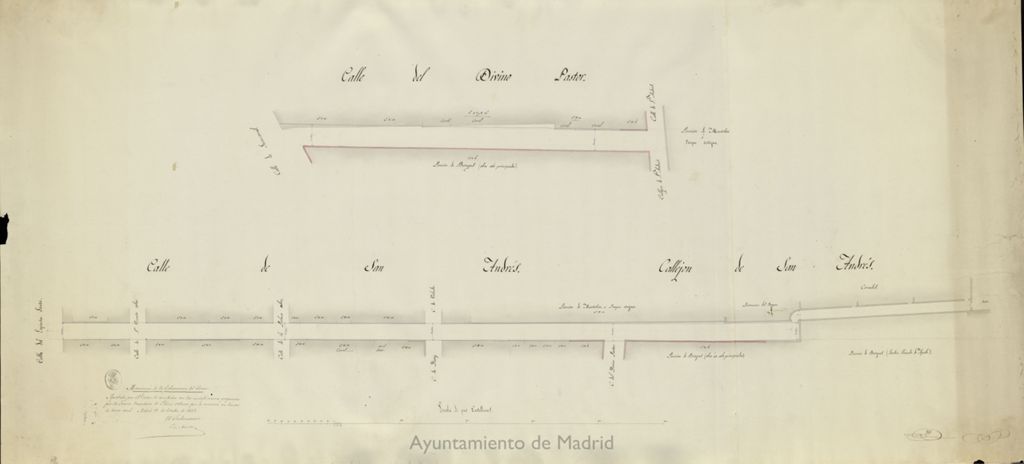Miniatura de Alineaciones de la calle Divino Pastor, San Andrés, callejón S. Andrés, calle de Fuencarral.