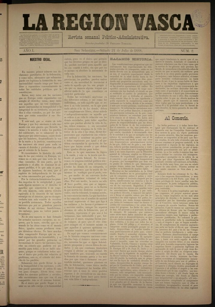 Miniatura de La Región Vasca : revista semanal político-administrativa