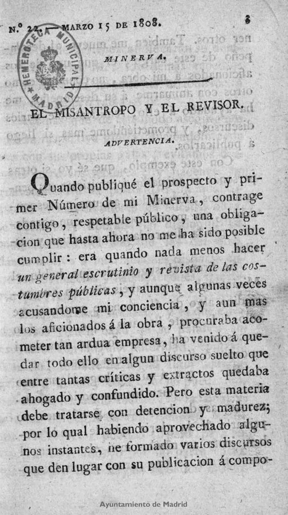 Miniatura de Minerva o El Revisor General