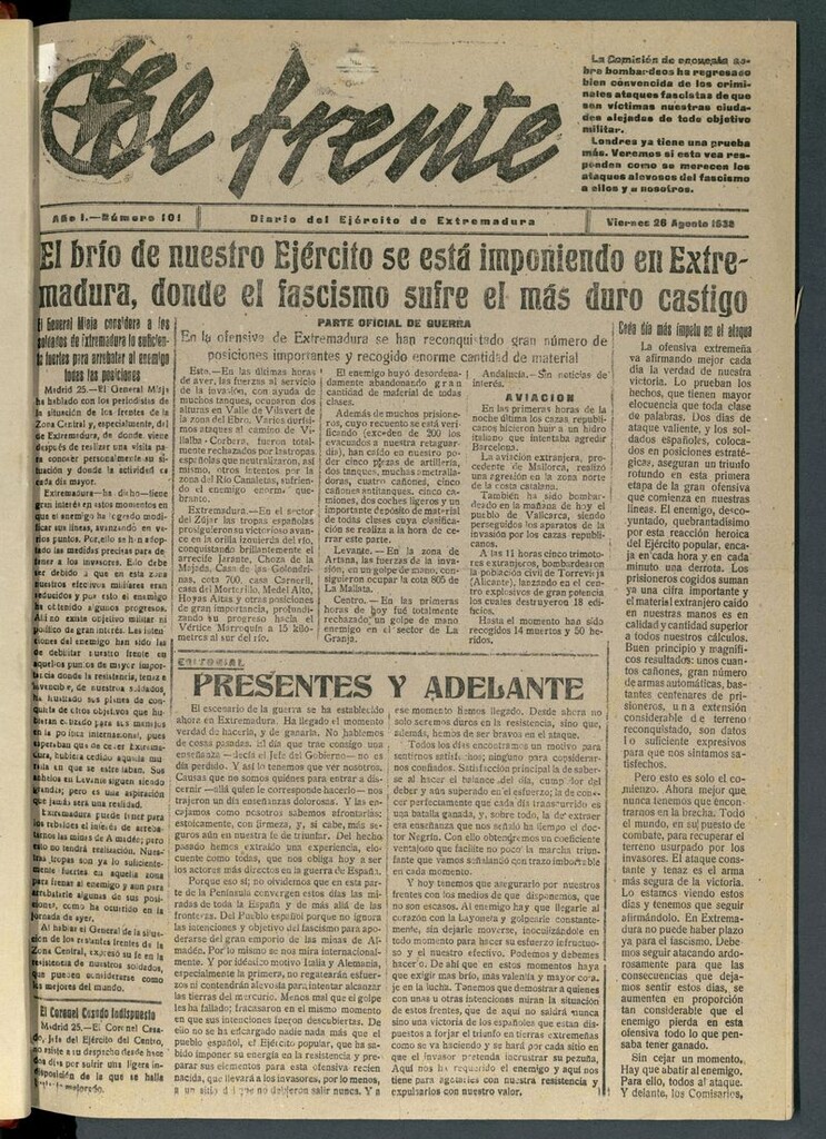 Miniatura de El Frente: diario del Ejército de Extremadura