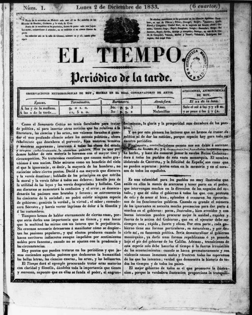 Miniatura de El Tiempo: periódico de la tarde
