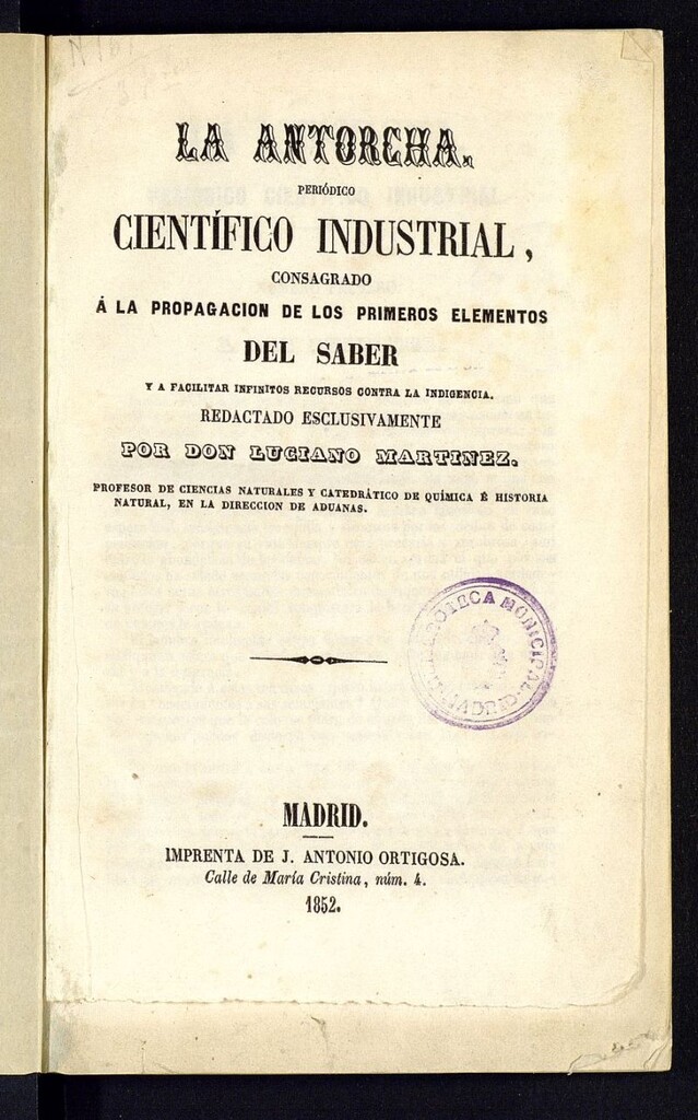 Miniatura de La Antorcha: periódico científico industrial...