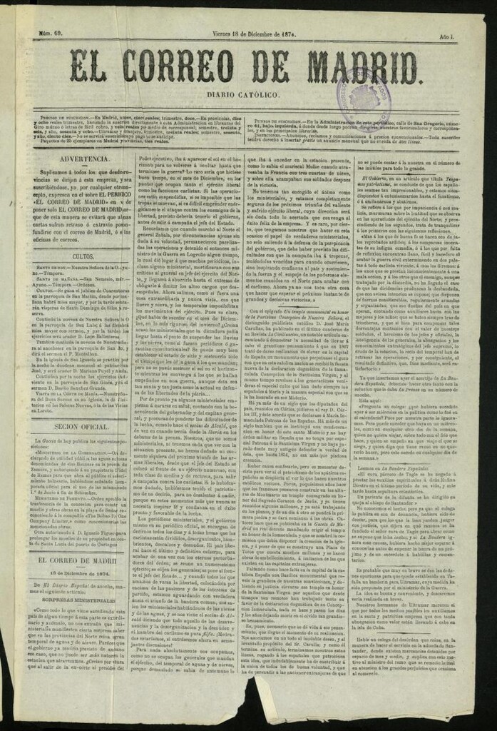 Miniatura de El Correo de Madrid: diario católico