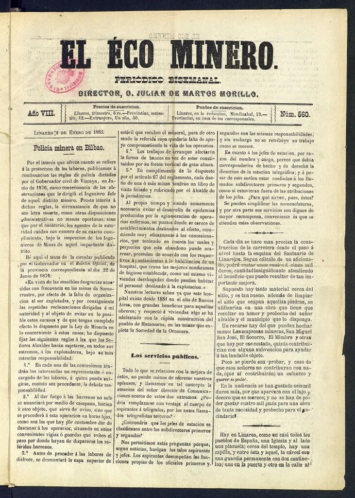 Miniatura de El Eco Minero : periódico bisemanal