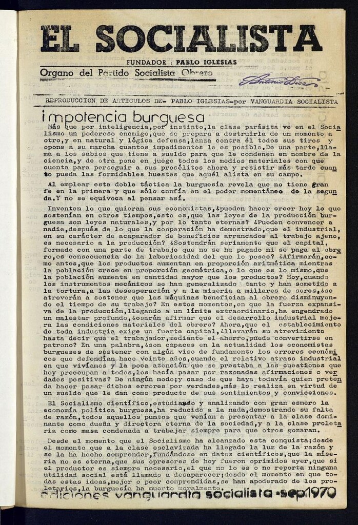 Miniatura de El Socialista : órgano del Partido Obrero