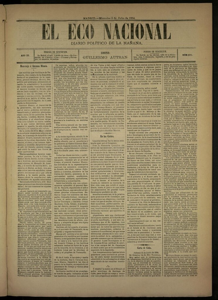 Miniatura de El Eco de las Provincias : diario liberal de la tarde [El Eco Nacional]