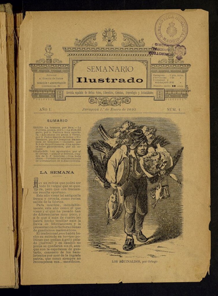 Miniatura de Semanario Ilustrado : revista española de bellas artes, literatura, ciencias, arqueología y actualidades