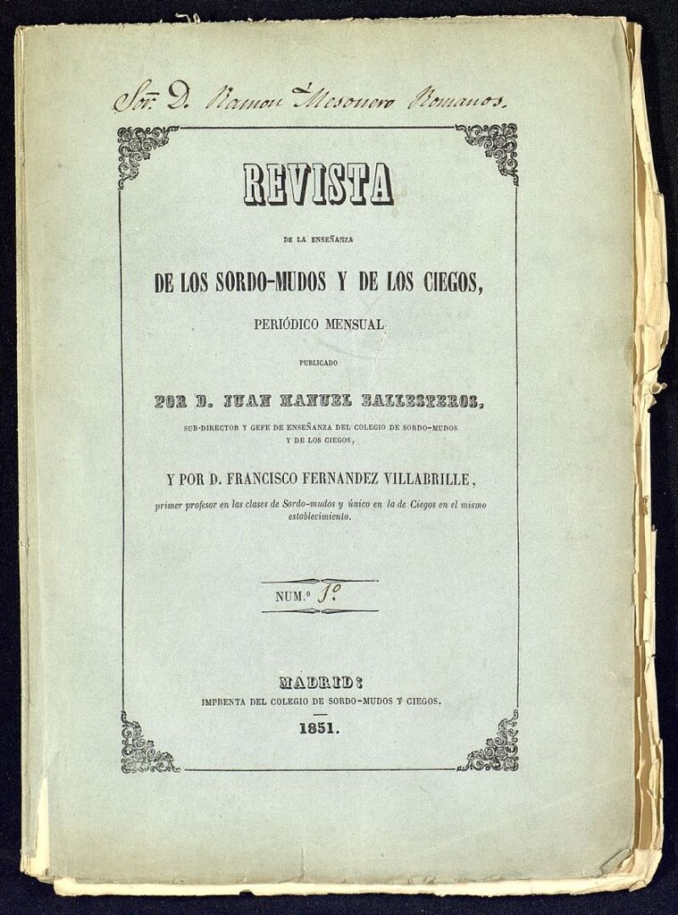 Miniatura de Revista de la enseñanza de los sordo-mudos y de los ciegos : periódico mensual