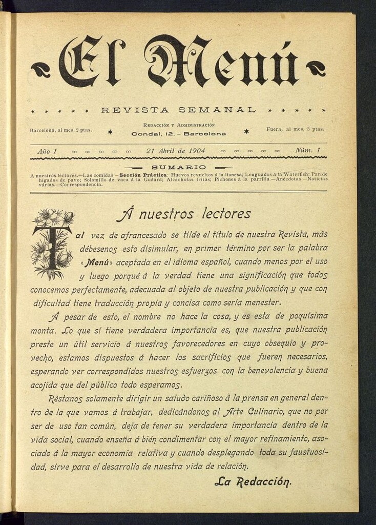 Miniatura de El Menú: revista semanal