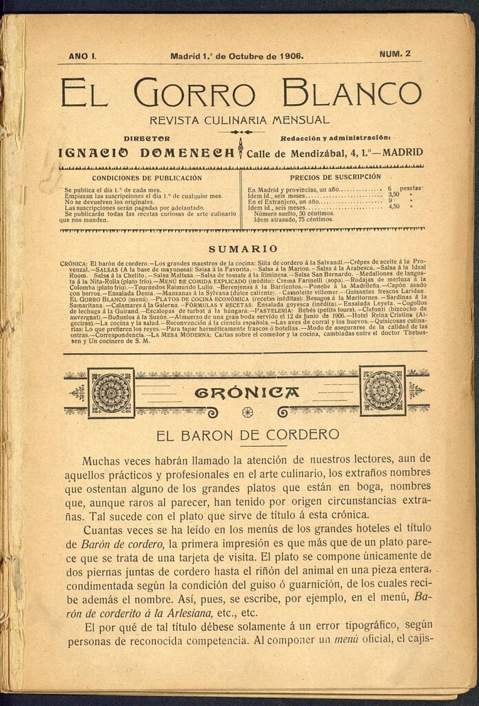 Miniatura de El Gorro Blanco: revista culinaria mensual
