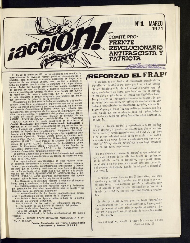 Miniatura de ¡Acción! Comité pro Frente Revolucionario Antifacista y Patriotico.