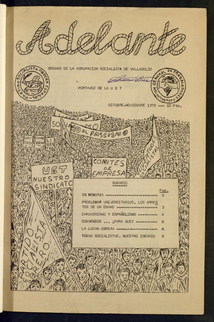 Miniatura de Adelante : Órgano de la Agrupación Socialista de Valladolid.