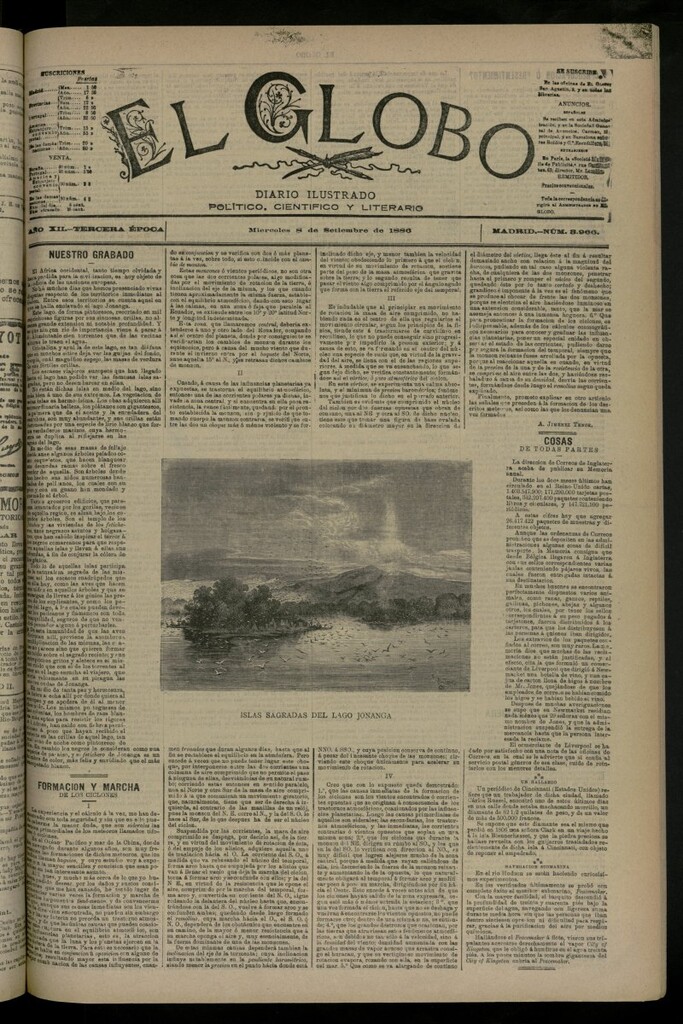 Miniatura de El Globo : diario ilustrado del 8 de septiembre de 1886, nº 3966