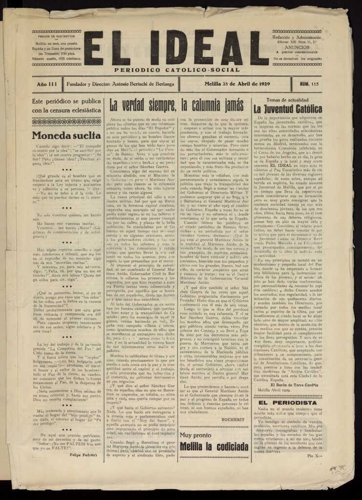 Miniatura de El Ideal : periódico católico-social
