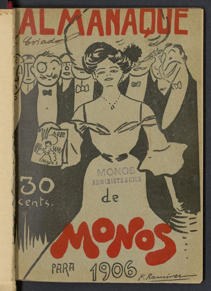 Miniatura de Almanaque del semanario humorístico Monos : infinidad de chirigotas de colaboración