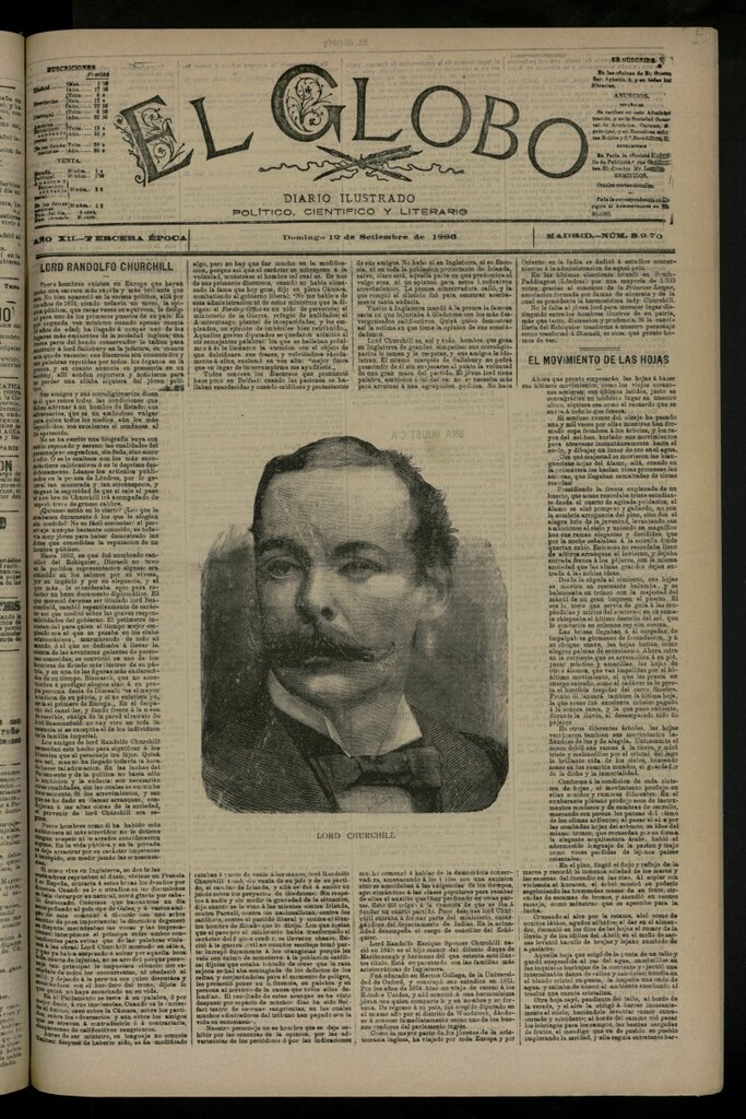 Miniatura de El Globo : diario ilustrado del 12 de septiembre de 1886, nº 3970