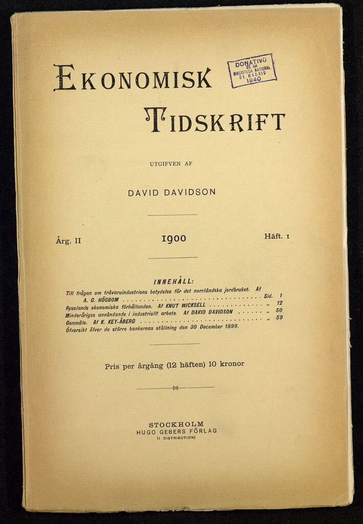 Miniatura de Ekonomisk Tidskrift