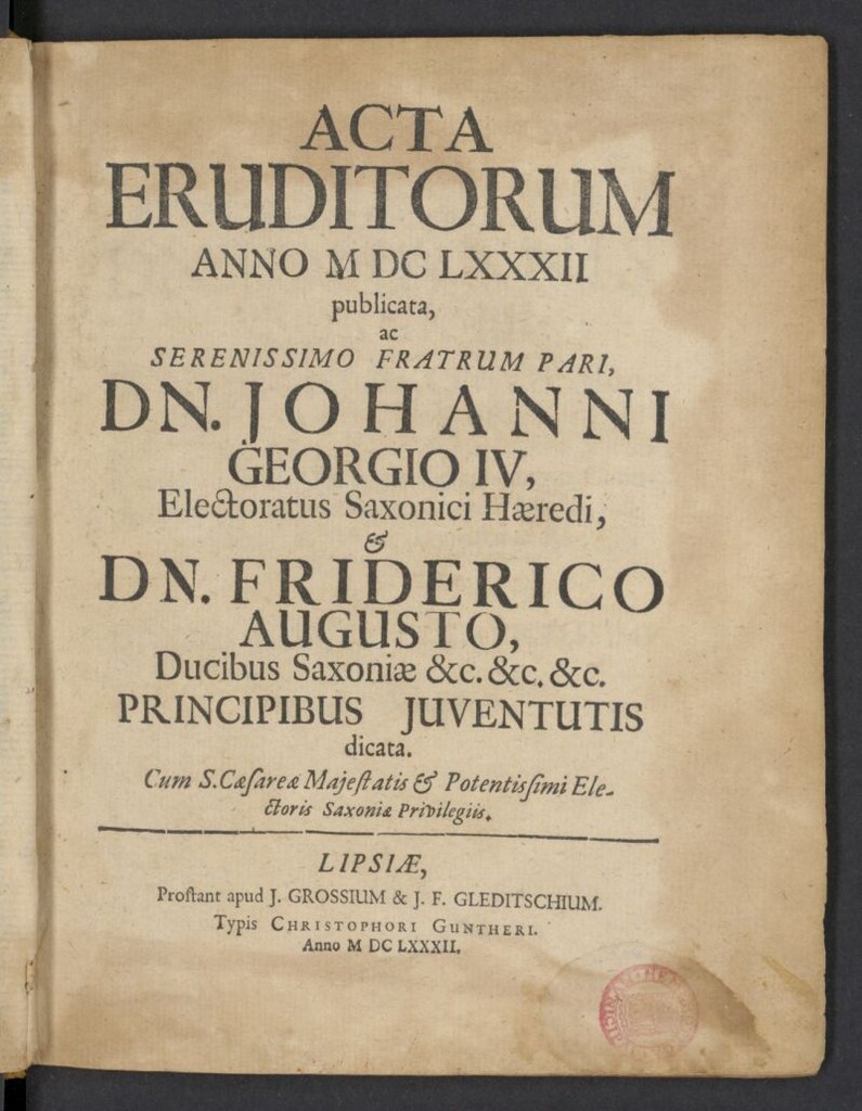 Miniatura de Acta Eruditorum