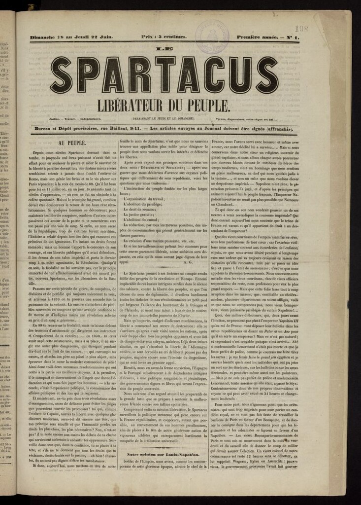 Miniatura de Le Spartacus: libérateur du peuple