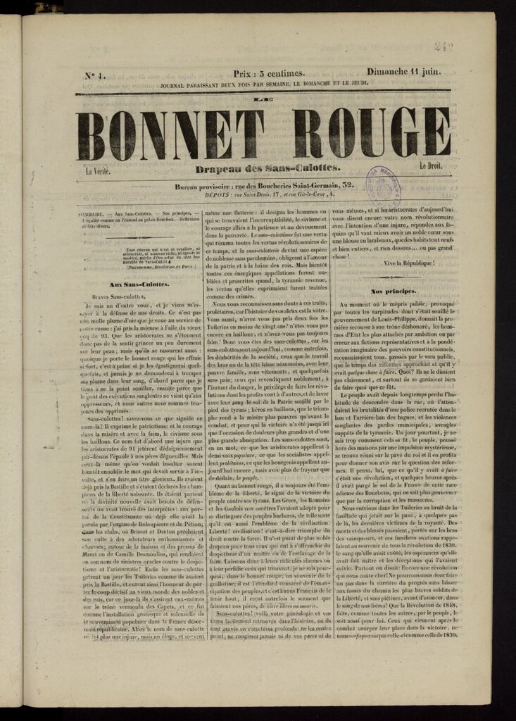 Miniatura de Le Bonnet rouge: drapeau des sans-culottes