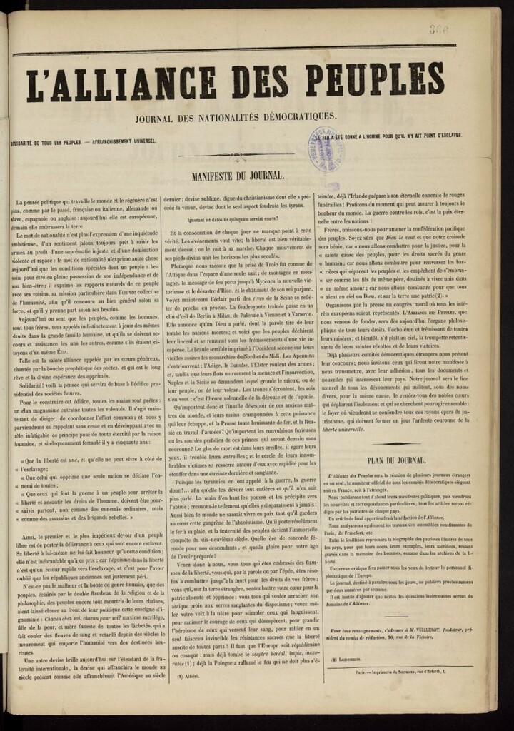 Miniatura de L´Alliance des Peuples: journal des nationalités démocratiques