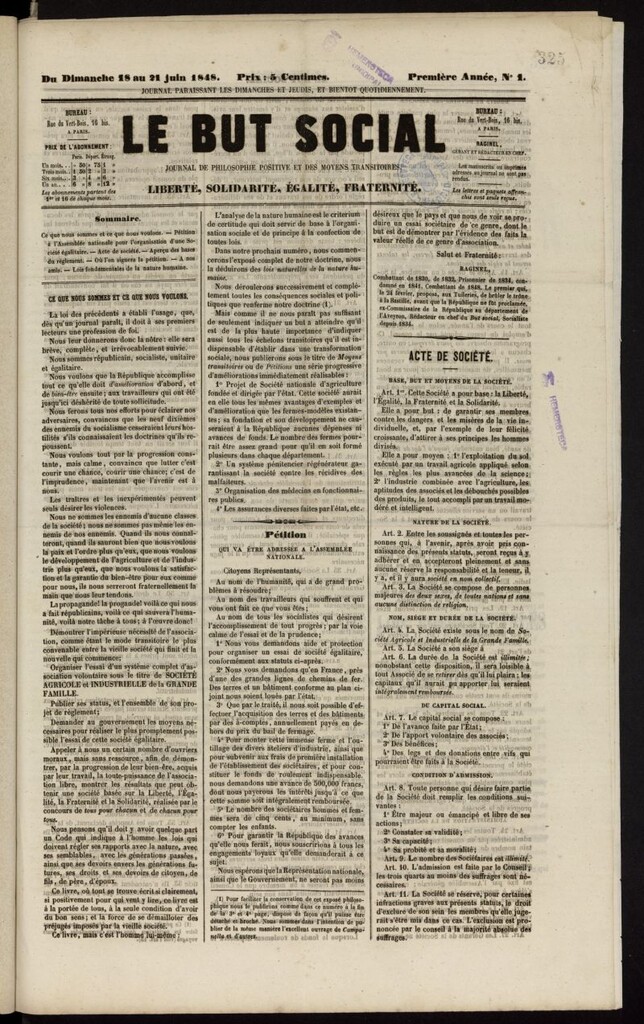 Miniatura de Le But Social: journal de philosophie positive et des moyens transitoires