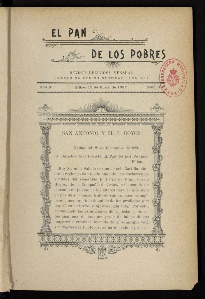 Miniatura de El Pan de los Pobres: revista religiosa mensual