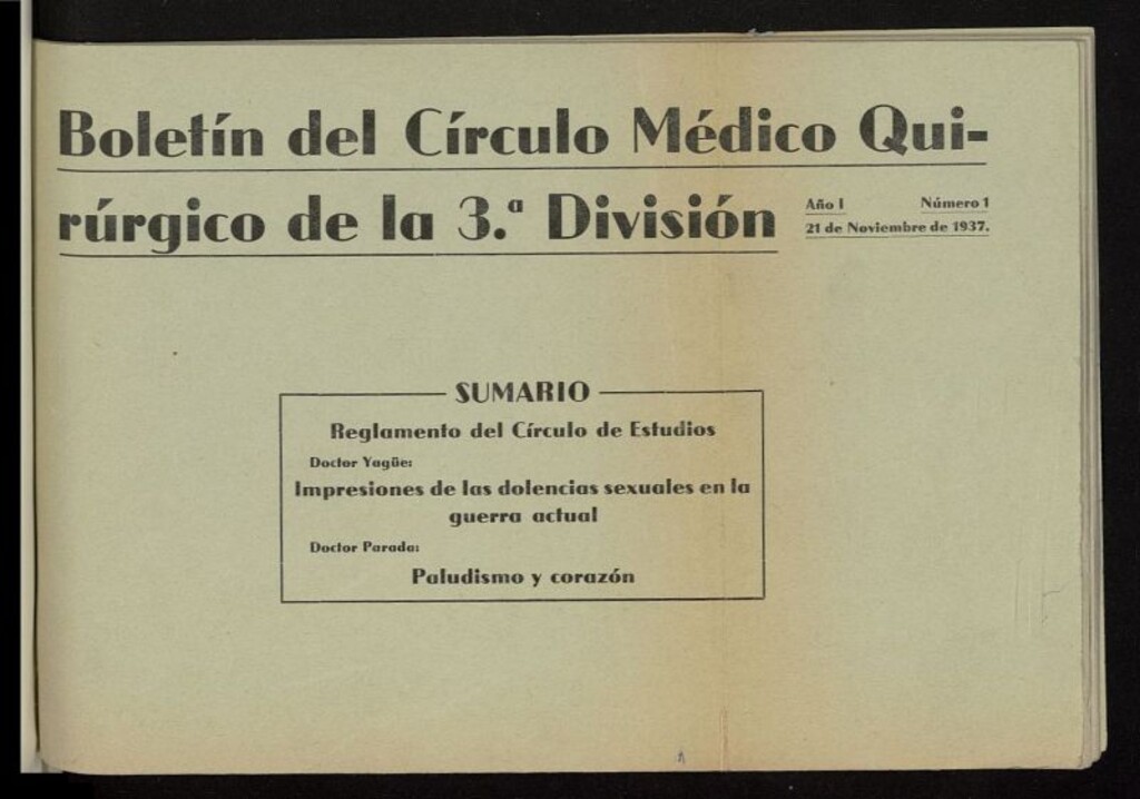 Miniatura de Boletín del Círculo Médico quirúrgico de la 3ª división