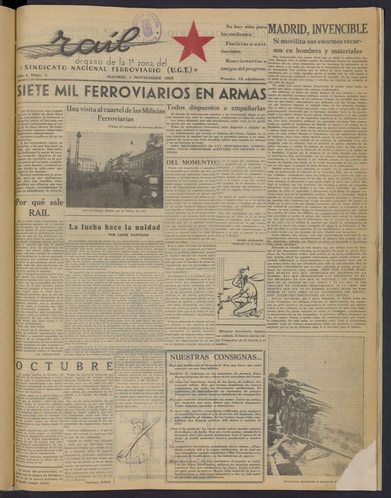 Miniatura de Raíl:  órgano de la 1ª Zona del Sindicato Nacional Ferroviario