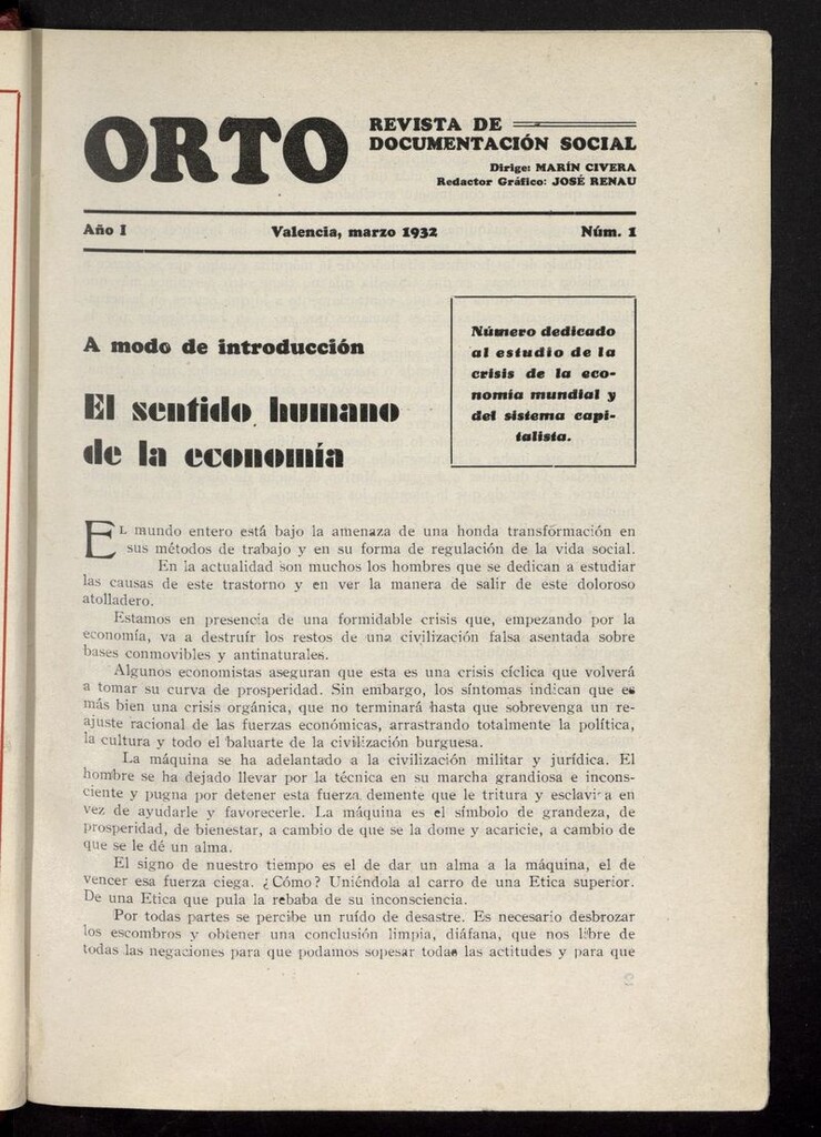 Miniatura de Orto: revista de documentación social