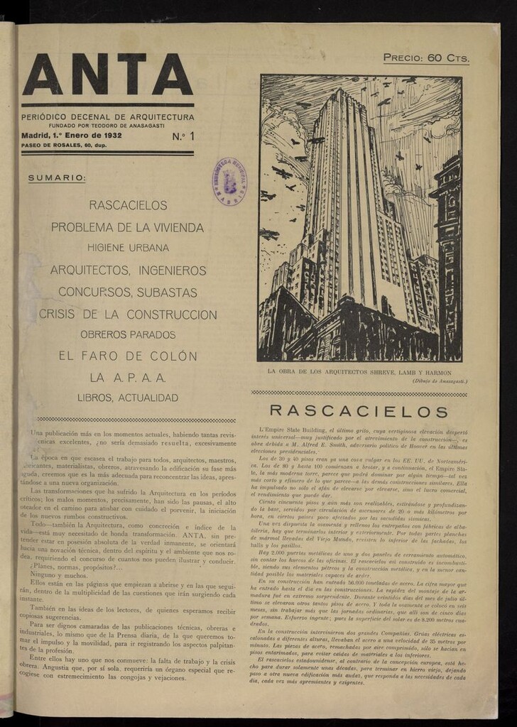 Miniatura de Anta: periódico de arquitectura