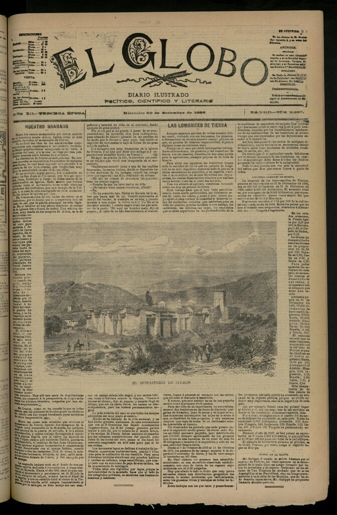 Miniatura de El Globo : diario ilustrado del 29 de septiembre de 1886, nº 3987