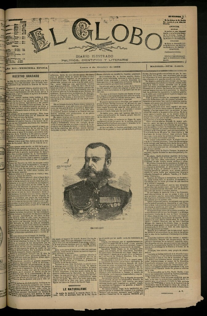 Miniatura de El Globo : diario ilustrado del 4 de octubre de 1886, nº 3992