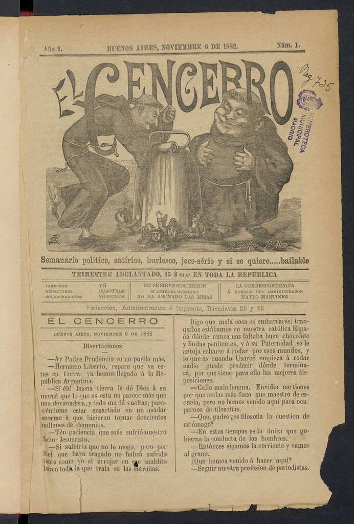 Miniatura de El Cencerro (Buenos Aires, 1882)