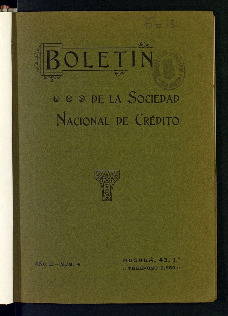 Miniatura de Boletín de la Sociedad Nacional de Crédito