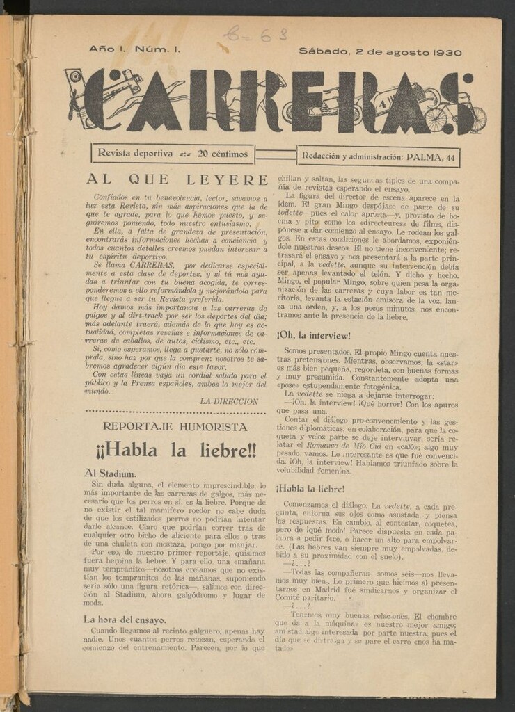 Miniatura de Carreras: revista deportiva