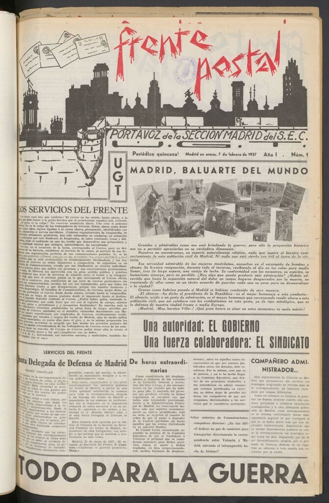 Miniatura de Frente Postal : Portavoz de la Sección de SEC