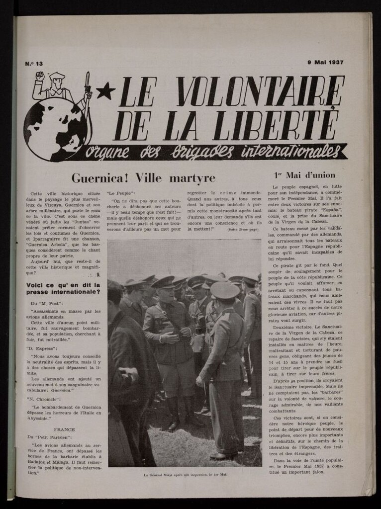 Miniatura de Le Volontaire de la Liberté : Organe des Brigades Internationales