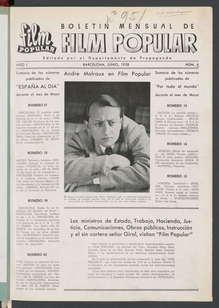 Miniatura de Boletín Mensual de "Film Popular"