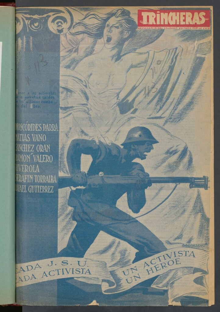 Miniatura de Trincheras: semanario del soldado editado por la J.S.U.