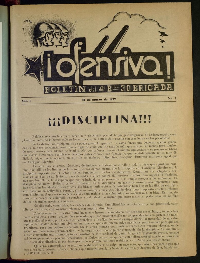 Miniatura de ¡Ofensiva! : Boletín del 4º bllon, 30 brigada
