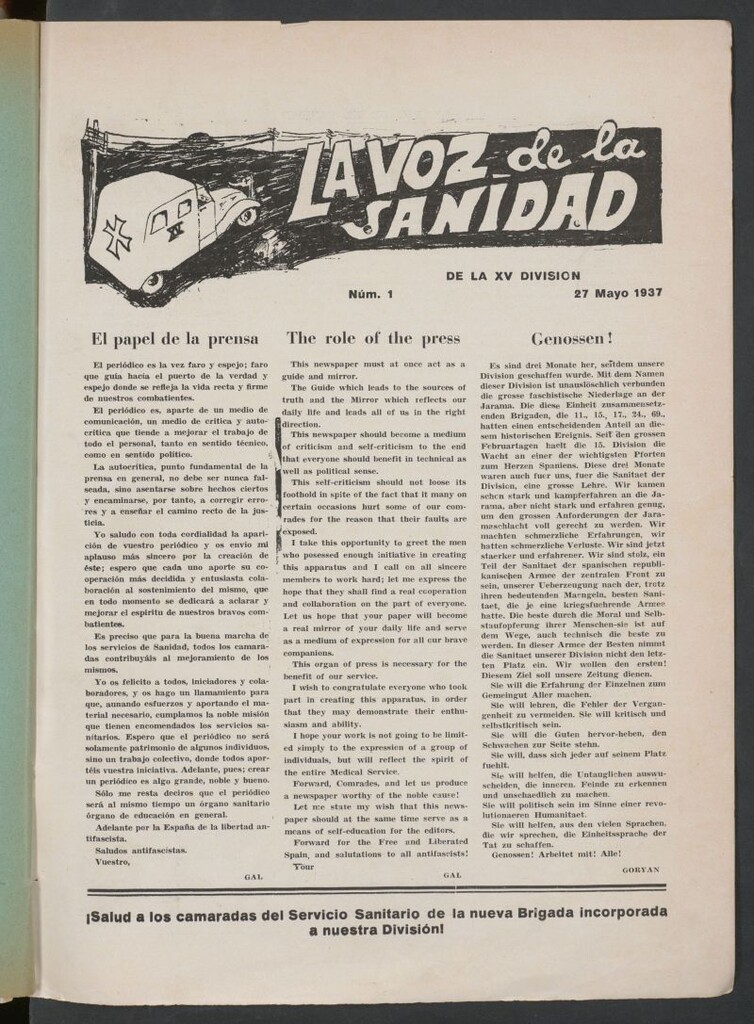 Miniatura de La Voz de la Sanidad de la XV División