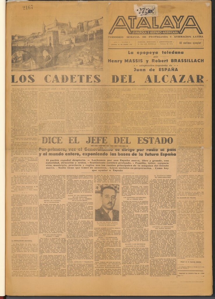 Miniatura de Atalaya Española e Hispano-Americana : Periódico Semanal de Propaganda y Afirmación Latina