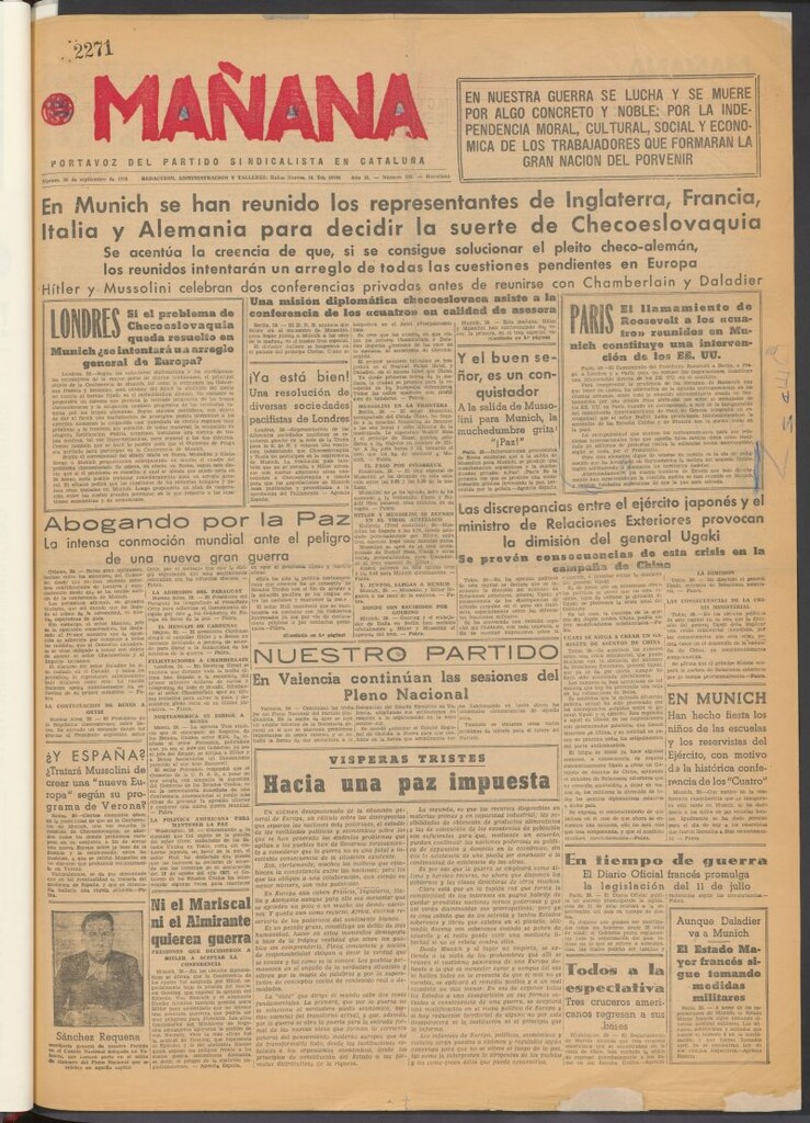 Miniatura de Mañana : portavoz del Partido Sindicalista en Cataluña